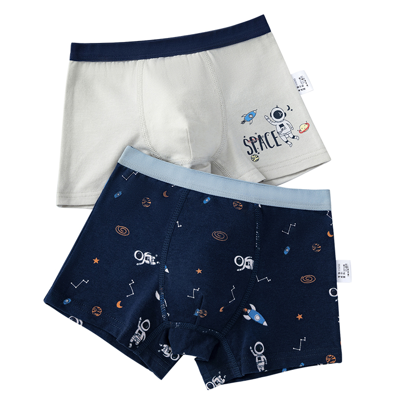 Boys Boxer Underwear for Kids Striped Navy Blue Cotton Underpanties Bottoms Boys Clothes for 3 4 6 8 10 12 14 Years Old 203021