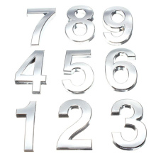 Sale 5cm 3D Digits 0-9 Number Sticker Plate Sign Hotel Silvery Door Number Plaque Modern Plated House Home Decor