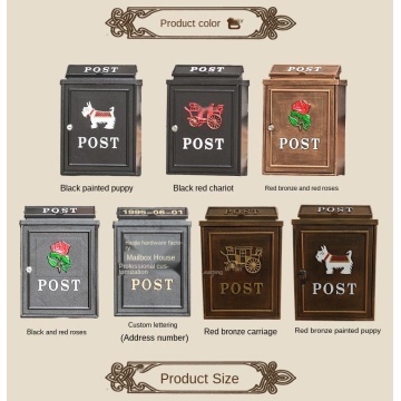 Aluminum Mailbox With Lock Home Vintage Letter Newspaper Post Box Ourdoor Garden Waterproof Pastoral Rural Style Mailbox