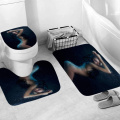 3d Sexy Girl Shower Curtain Anti-slip Rugs Carpet Toilet Flannel Bath Mat Polyester Fabric Bathroom Curtains Set with 12 Hooks