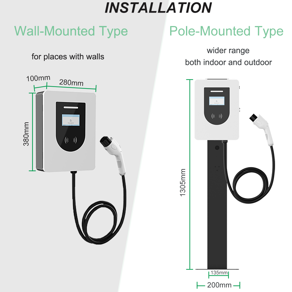 11kW AC Wall Mounted Car Charger Type 2