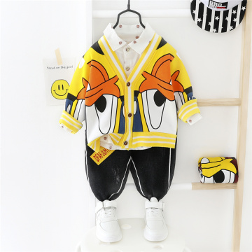 HYLKIDHUOSE 2020 Spring Baby Girls Boys Clothing Sets Cartoon Coats Shirt Pants Children Casual Clothes Toddler Infant Clothing