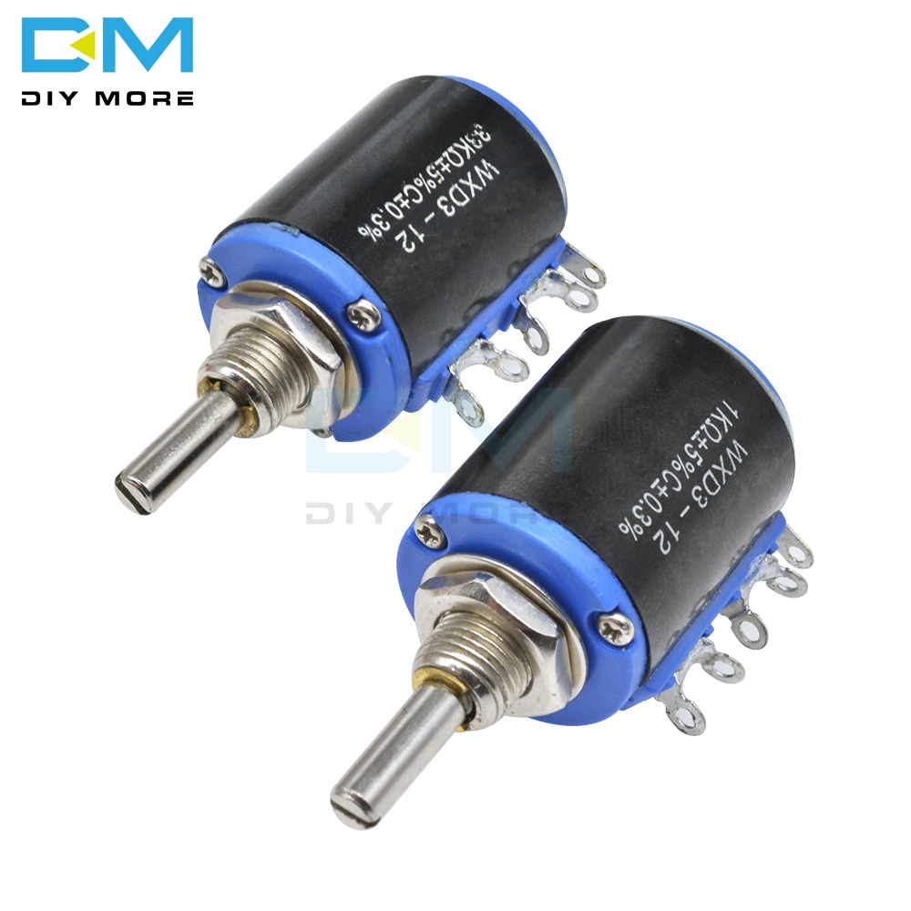 Diymore WXD3-12-1W Wirewound Potentiometer 5% +5% -5% Resistance Ohm 10 Turns Linear Rotary Potentiometer Diy Electronic