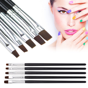 5pcs DIY Nail Art Brush Acrylic Pen Manicure Gel Brush Flat Nail Art Ombre Brush for Nail Art UV Gel Polish Painting Drawing