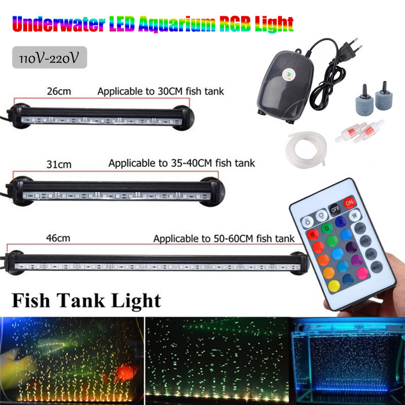 Aquarium LED Lighting RGB Remote Aquarium Light Fish Tank Aquarium Decoration Waterproof Underwater Bluetooth Controller Lightin