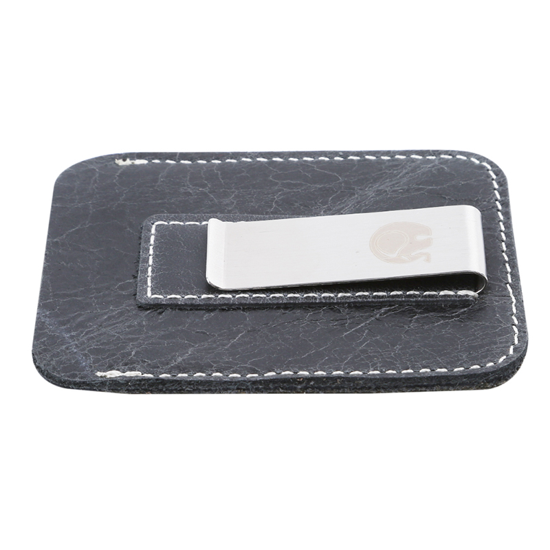 Men Money Clips Vintage PU Leather Front Pocket Clamp For Money Holder Short Money Clip Wallet With Card ID Case