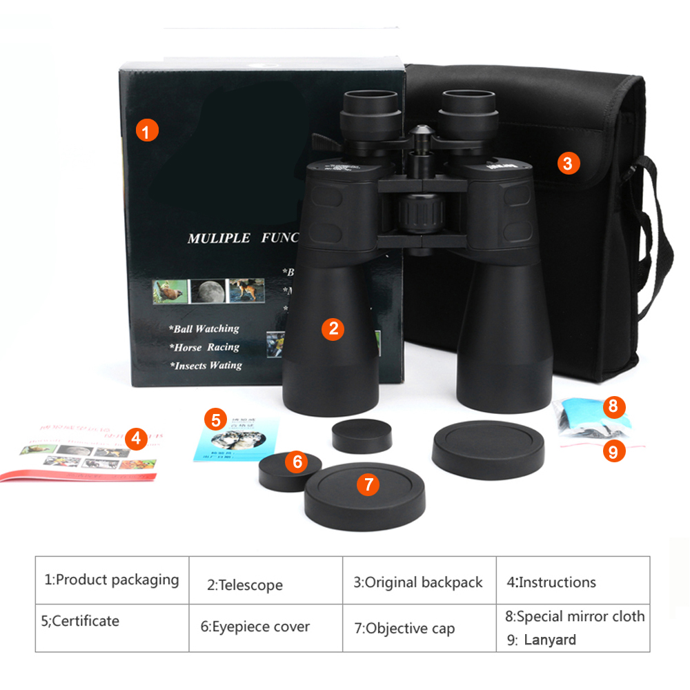 10-380X100 High magnification long range 10-60 times hunting telescope Binoculars HD Professiona