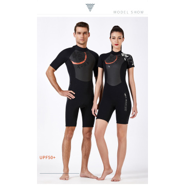 1.5 MM chinese style Neoprene+Shark Skin One-piece Warm Swimming Scuba Diving Bathing Suit Short Sleeve Triathlon Wetsuit