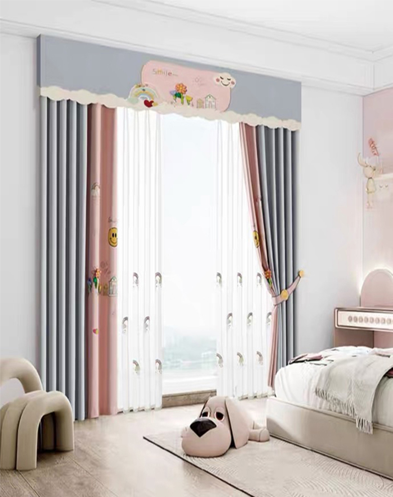 Child Embroidered Window Screen Curtain