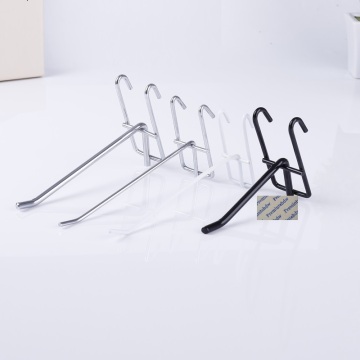 30Pcs/Lot Supermarket Iron Wire Grid Shelf Double Hook Display Hooks Chrome Black White Plastic Coat