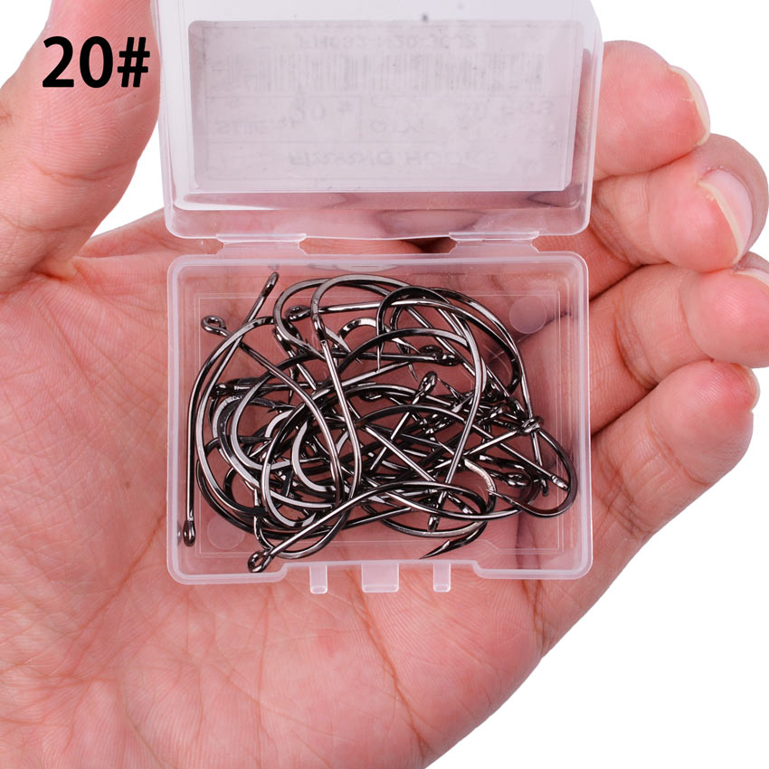 50pcs 10pcs Coating High Carbon Stainless Steel Barbed Carp Fishing Hooks Pack with Retail Original Box Fishing Hook Tackle