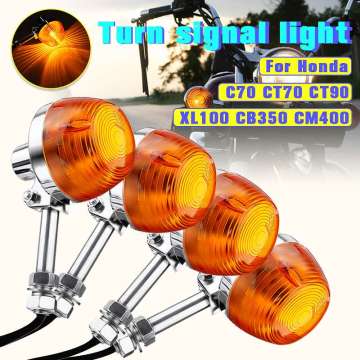 2/4pcs Motorcycle Turn Signal Light Moto Indicators Flashers Blinkers Lamp For Honda XL100 C70 CT70 CT90 CB350 CM400 CB450 CB750