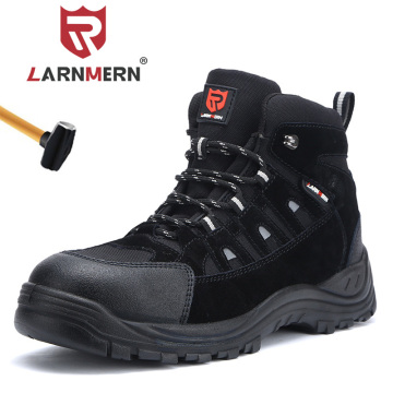 LARNMERN Men's Work Safety Boots Breathable Construction Protective Footwear Steel Toe Anti-smashing Non-slip Sand-proof Shoes