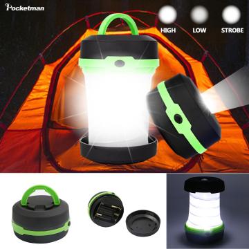 LED Multifunctional Telescopic Folding Camping Light Outdoor Flashlight Mini Tent Emergency Light Portable Pocket AA Flashlight