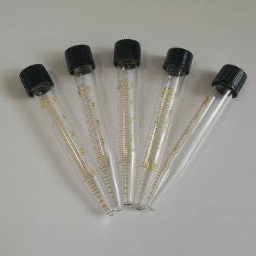 10 Pieces 5mL Glass Centrifuge Test Tube With Screw Cap Conical Bottom