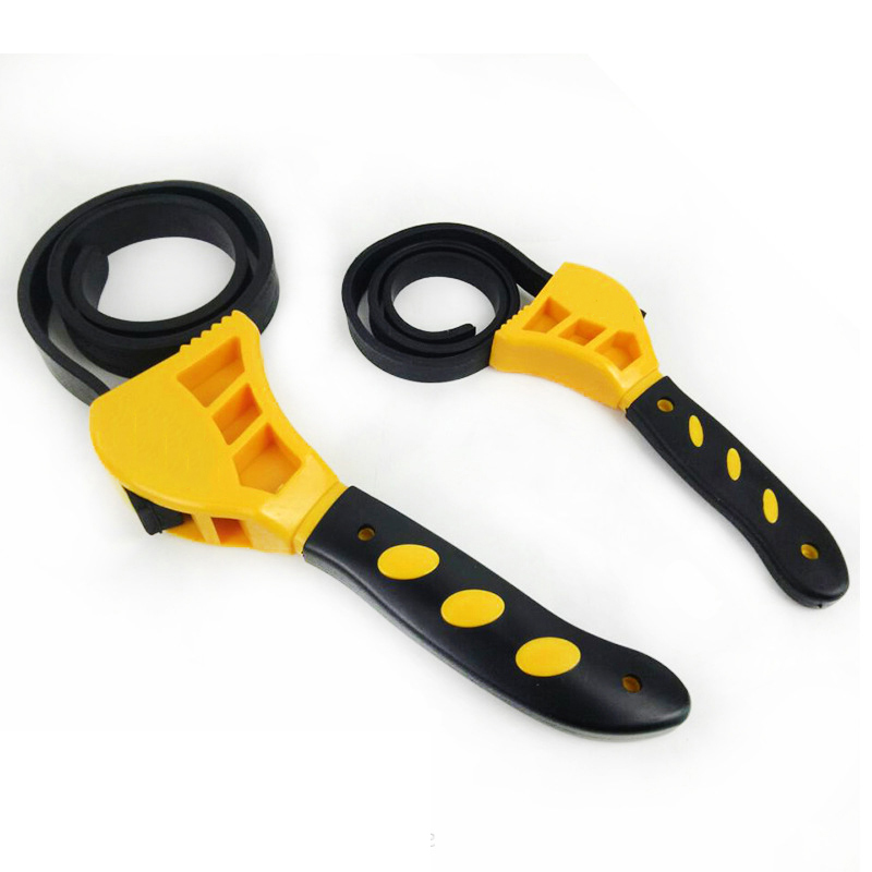 Car Repair Multi-function 500mm Universal Wrench Black Rubber Strap Adjustable Spanner For Any Shape Opener Hand Tools