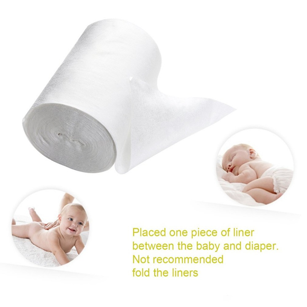 2021 One Roll Biodegradable Flushable Bamboo Baby Nappy Cloth Diaper Insert Liner Disposable Liners 100 Sheets 30*18cm/33*15cm