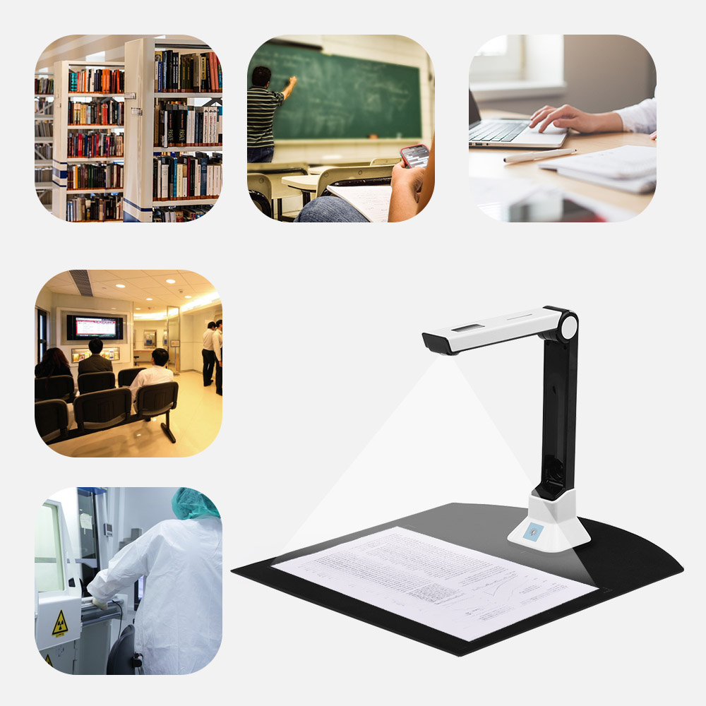 BK50 Portable 10 Mega pixel High Definition Document Book Scanner Capture Size A4 Document Camera for File Recognition Scanner