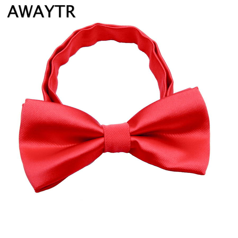 4 Inch AWAYTR Cute Handsome Adjustable Boy Kids Silk Bow Tie Baby Black Wedding Bowtie Fahsion Pet Teddy Dog Cat Bow Ties