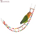 Transer Pet Products Birds Toys Colorful Beading Wooden Ladder Birds Cage Bridge Pet Toy for Parrots Cocktiel Parakeet 9828