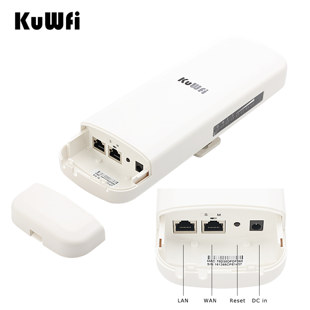 Kuwfi 900Mbps 5.8G Wireless CPE Router Outdoor Wireless Bridge Long Range 3.5KM WIFI Repeater WIFI Extender System for IP Camera