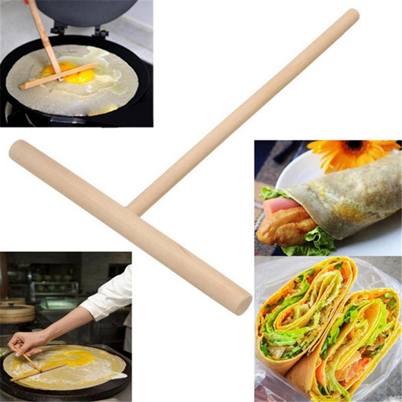 10pcs Chinese Specialty Crepe Maker Pancake Batter Wooden Spreader Stick Home Kitchen Tool DIY Canteen Specially Supplies