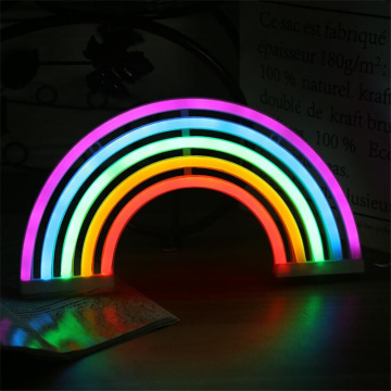 Novelty Rainbow Neon Sign Light INS LED Rainbow Night Light Neon Wall Lamp Dorm Baby Room Decoration Christmas Neon Bulb Tube