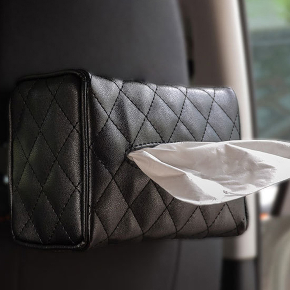 Car Faux Leather Sun Viper Back Seat Hanging Tissue Box Paper Holder Container car accessories interior 2020