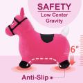 iPlay, iLearn Pink Horse,Outdoors Hopping,Inflatable Hopper Gift Ride On Animal Play Toys, for 3, 4, 5 Age Year Old Kids