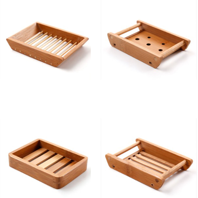 Portable Bamboo Soap Dishes Creative Simple Manual Drain Soap Box Bathroom Bathroom Soap Box Wooden Soap Tray Holder