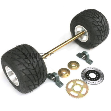 DIY Four Wheel GO KART KARTING ATV UTV Buggy Disc Rotor Sprocket 100CM Rear Axle With 5 Inch Wheel Drift Trike Tires