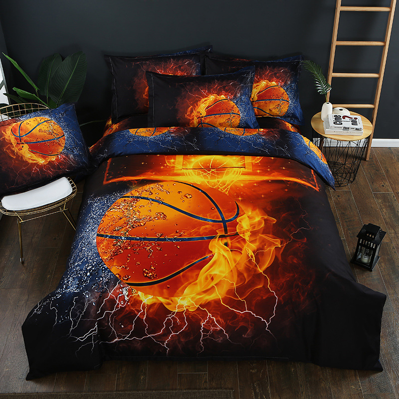 Bed Quilt Cover Clothes Pillowcase Adult Kids Bedroom Decor 3D Football Basketball Duvet Cover Bedding Set Twin Queen Size40