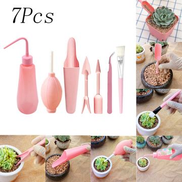 5/7Pcs/set Gardening Tools Set Miniature Shovel Brush Succulent Planting Helper Succulent Potting Tools Soil Digging Loosening