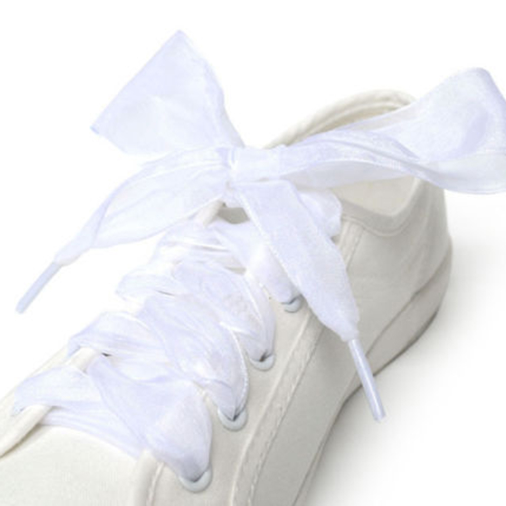 Cute 110CM Shoelaces Flat Silk Satin Ribbon Sport Shoes Laces Sneakers Laces Sneakers Sport Shoes Lace Bow