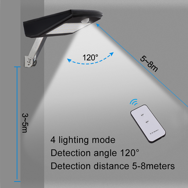900lm Solar Lights Outdoor Wireless 48 led Adjustable Angle Motion Sensor Light Security Lighting Lamp For Garden Wall Yard
