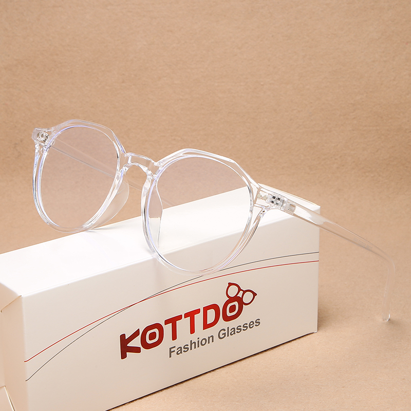 KOTTDO Classic Plastic Anti-blue Light Clear Lens Glasses Frames for Women Vintage Round Computer Game Glasses Frame Men