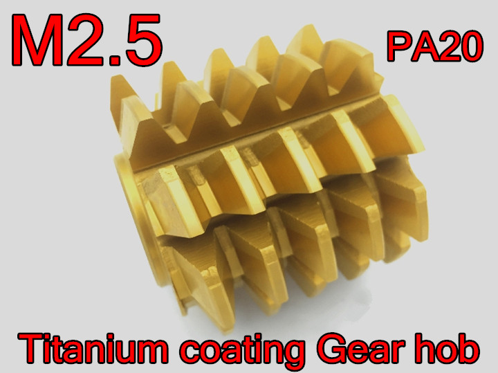 M2.5 modulus 60*55*22mm Inner hole PA 20 degrees HSS Titanium coating Gear hob Gear cutting tools Free shipping