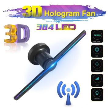 3D fan Hologram Projector Light Advertising Display 3D Wifi Remote Hologram Player 384 LED Fan Holographic Imaging Lamp