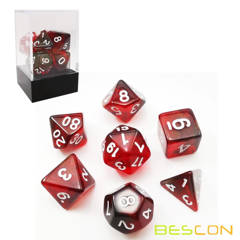 Maroon Stone Poly Dnd Dice Set 4