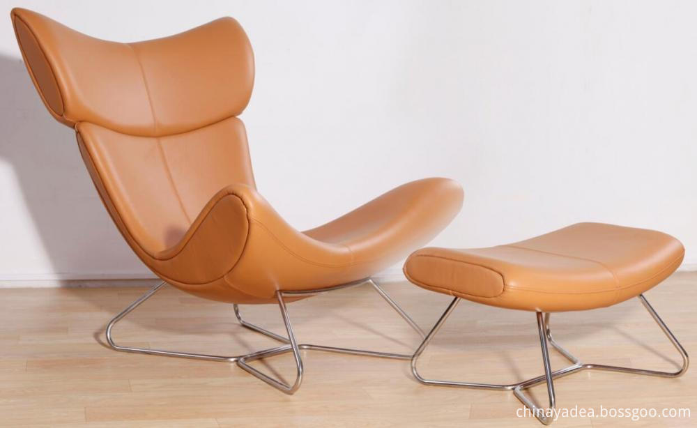 Leather Lounge Chair And Stool