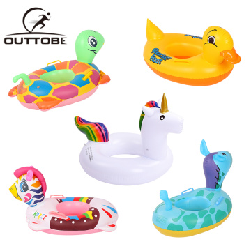 Outtobe Children Swimming Ring Inflatable Seat Security Swimming Pool Float Swim Ring under Arm Bath Ring with Handle