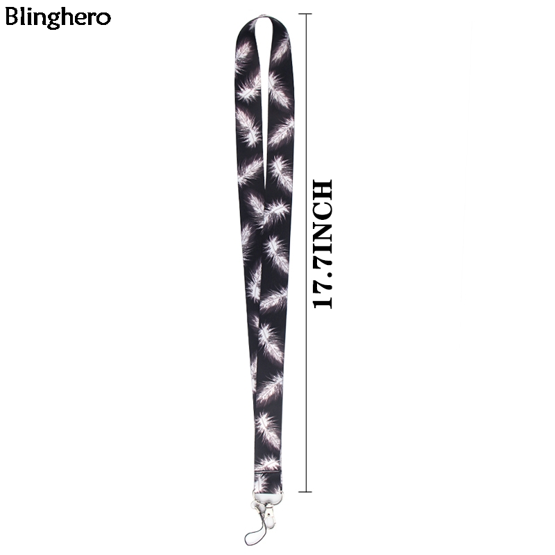 10pcs/lot Blinghero Feather Lanyard For Working Card Stylish Phone Holder Neck Straps Fashion Phone Keys Accessory BH0314