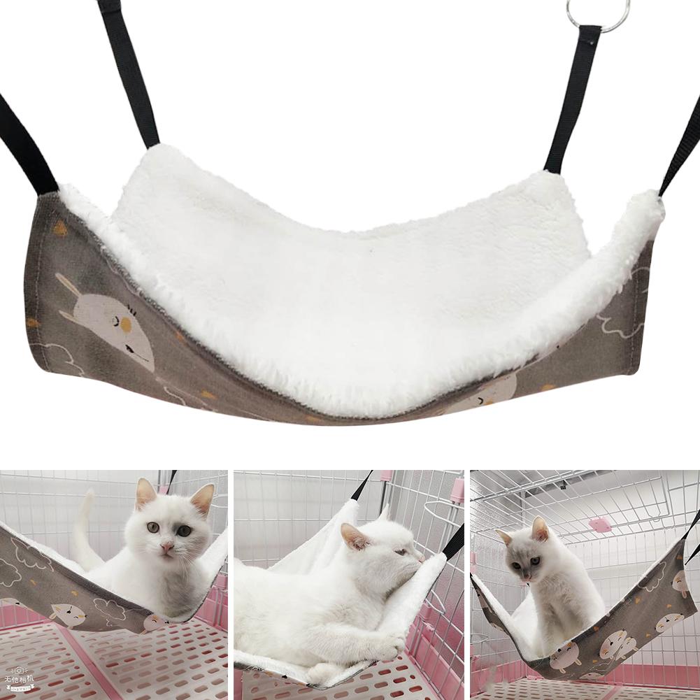 Warm Pet Hammock Cat Nest Hamster Double-sided Bed Winter Chinchillas Squirrel Guinea Pig Hanging Bed Cage Accessories Small Pet