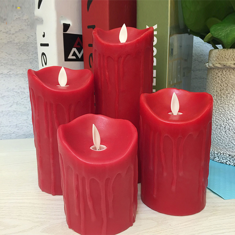 Paraffin wax red led candle,Tear dripping finish candle for wedding event party,Home decoration,Christmas/Halloween candles