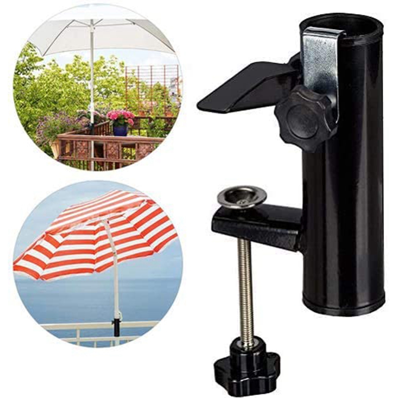 Patio Umbrella Clamp Bench Deck Umbrella Stand Holder Clip Sunshade Beach Fishing Umbrella Mount Clamp for Balcony Deck