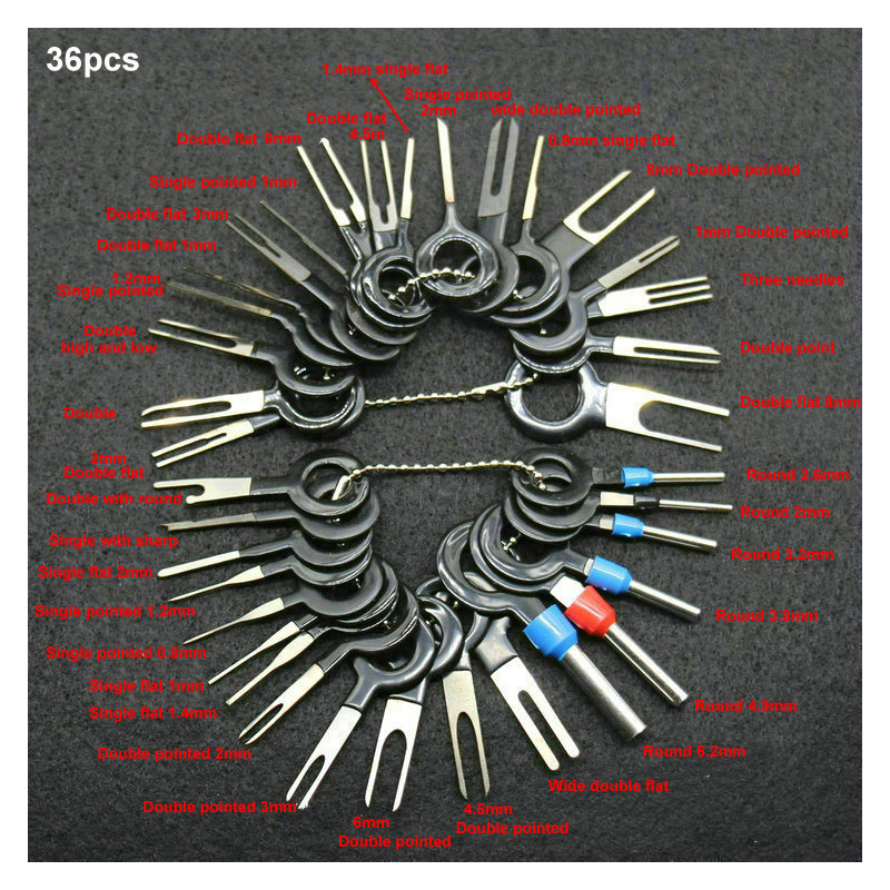 36pcs Electrical Wire Puller Hand Tools Kit Car Plug Terminal Removal Tool Pin Needle Retractor Pick