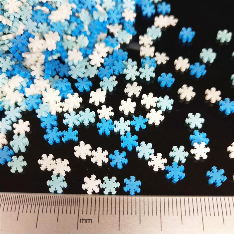 20g/lot Snowflake Polymer Hot Soft Clay Sprinkles Colorful for Crafts plastic klei Tiny Cute Mud Particles Blue White Snow