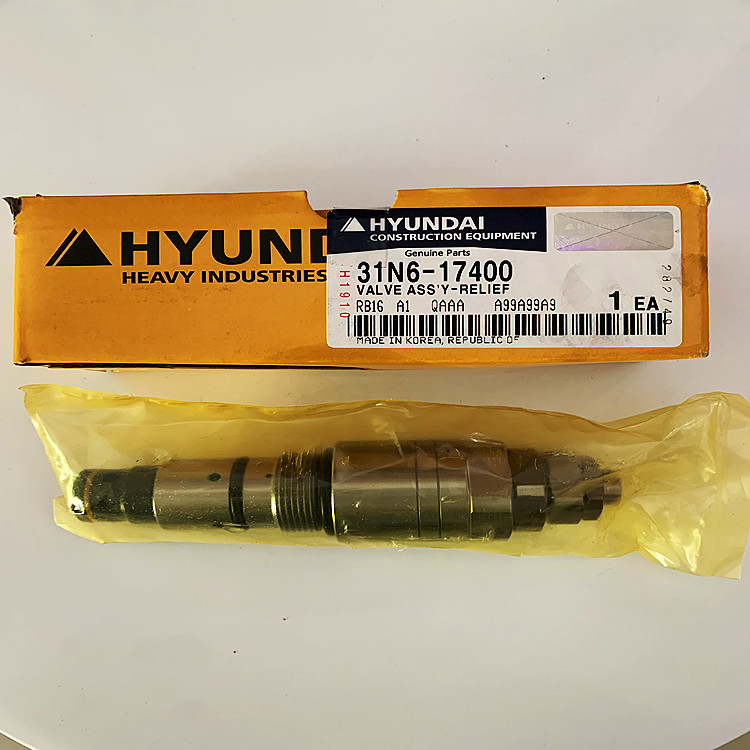 original hyundai 31n6-17400 yellow steel valve assy-relief