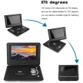 9.8 Inch Portable Home Car DVD Player Rotatable VCD CD Game TV Player Radio Adapter Support FM Radio Receiving-US Plug