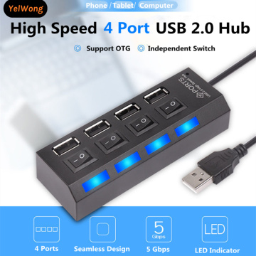 USB HUB 2.0 HUB Multi USB Splitter 4 7 Ports Expander Multiple USB 2 Hab no Power Adapter USB Hub with independent Switch For PC